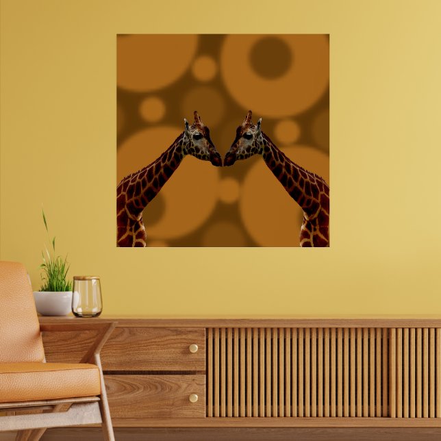 Giraffe Selbstreflexion, Poster (Wohnzimmer 2)
