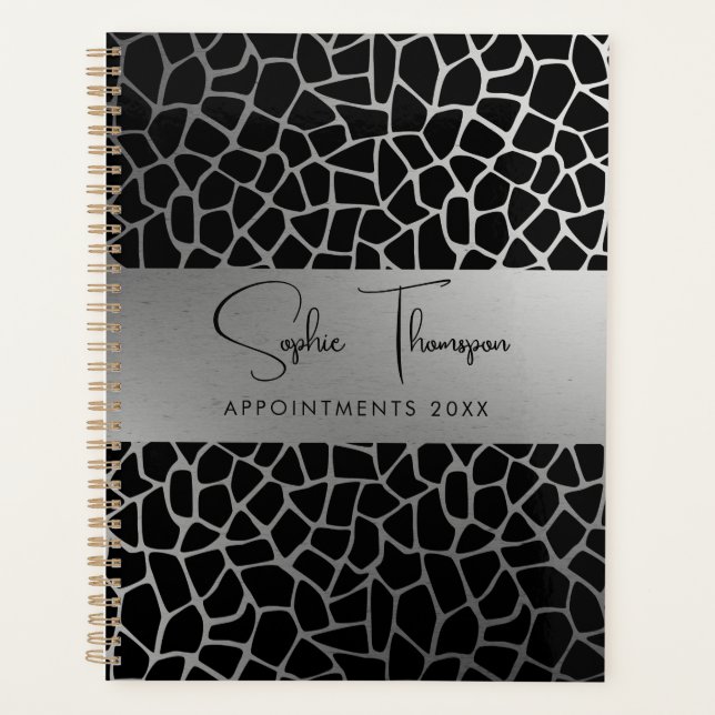 Giraffe Silber - neues Jahr Planer (Vorderseite)