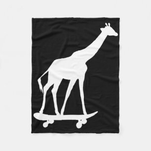 Giraffe Skateboarding Skateboard Fleecedecke