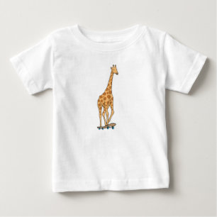 Giraffe Skater Skateboard Baby T-shirt