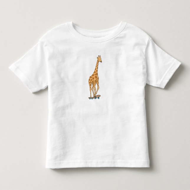 Giraffe Skater Skateboard Kleinkind T-shirt (Vorderseite)