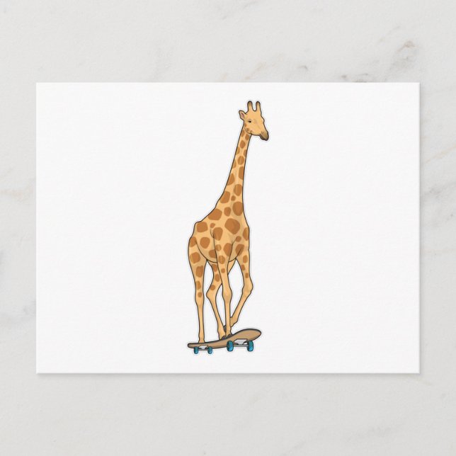 Giraffe Skater Skateboard Postkarte (Vorderseite)