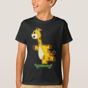 Giraffe Skater Skateboard T-Shirt