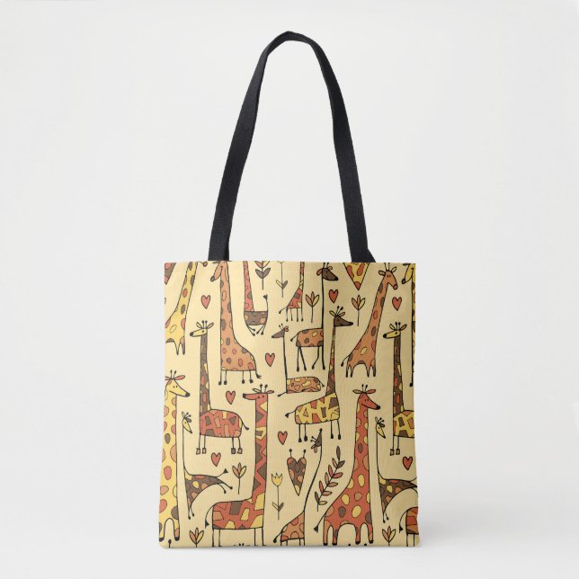 Giraffe Sketch, Spaß Nahtloses Design. Tasche (Vorderseite)