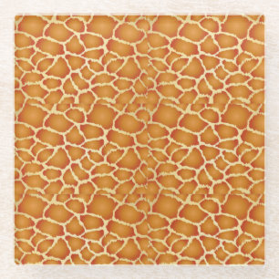 Giraffe Skin Golden Brown Texture Glasuntersetzer