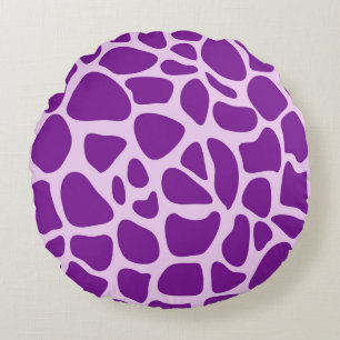 Giraffe Skin Lila Texture-23324 Rundes Kissen
