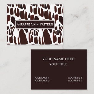 Giraffe Skin Pattern Visitenkarte