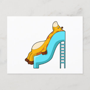 Giraffe Slide Postkarte