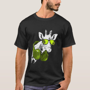 Giraffe Sonnenbrille Kopfhörer Festival Musik Fan  T-Shirt