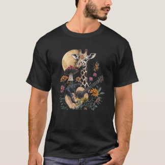Giraffe spielt Gitarre Cottagecore Ästhetik Voll T-Shirt