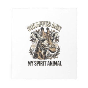 Giraffe Spirit Tier Vintage Gravur T-Shirt Desi Notizblock