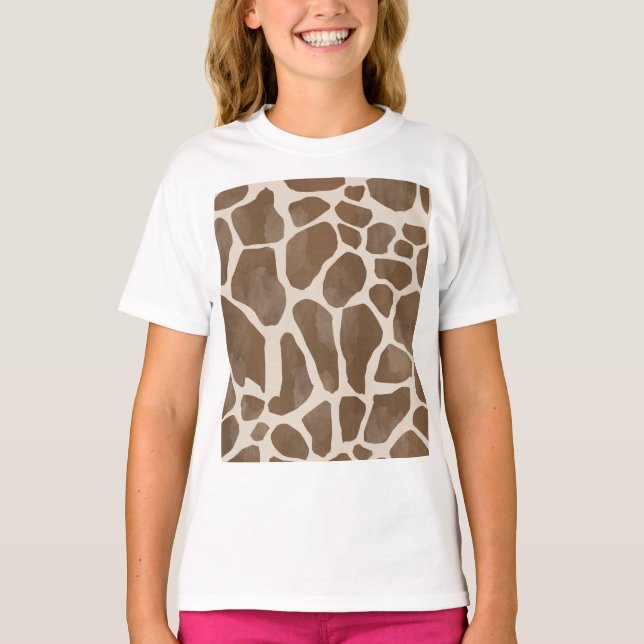 Giraffe Spots Druckmuster T-Shirt (Vorderseite)