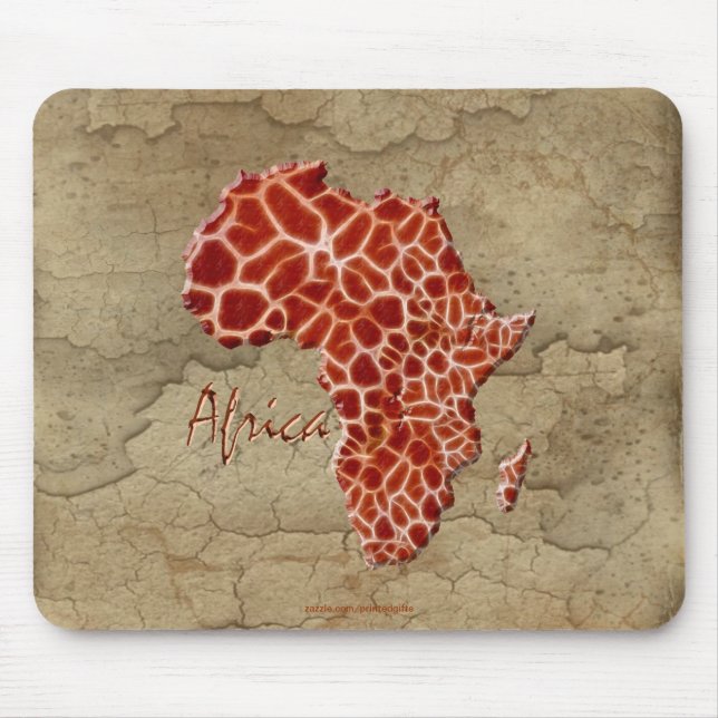 Giraffe Spots Karte AFRICA Wildlife Mousepad (Vorne)