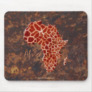 Giraffe Spots Karte AFRICA Wildlife Mousepad