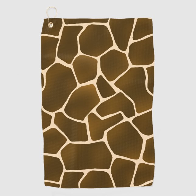 Giraffe Spots Wild Safari Tierhaut Print Golfhandtuch (Vorderseite)