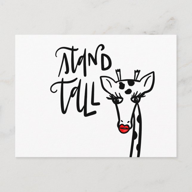 Giraffe Stand Tall, handschriftlich Postkarte (Vorderseite)
