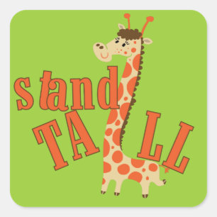 Giraffe Stand Tall Quadratischer Aufkleber