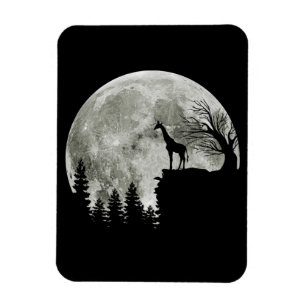 Giraffe Stehend auf MondHalloween-Geschenk für sie Magnet