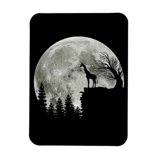 Giraffe Stehend auf MondHalloween-Geschenk für sie Magnet (Vertikal)