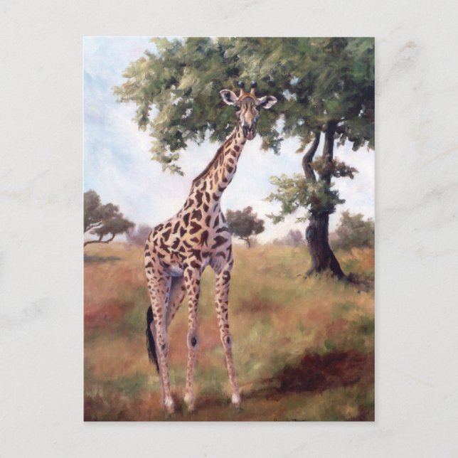 Giraffe Stehende große Postkarte (Vorderseite)