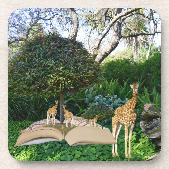 Giraffe-Story-Buchzeit, Getränkeuntersetzer (Vorderseite)