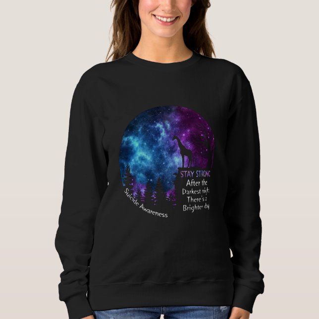 Giraffe Suicide Awareness Bleibe Starkes Giraffeng Sweatshirt (Vorderseite)