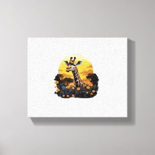 Giraffe Sunset Flora und Fauna Leinwanddruck