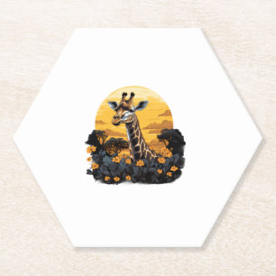 Giraffe Sunset Flora und Fauna Untersetzer