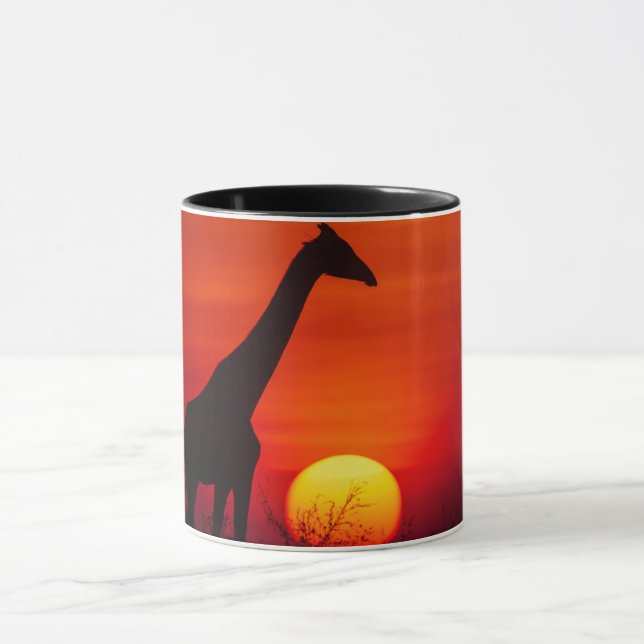 Giraffe Sunset Mug Tasse (Zentrum)