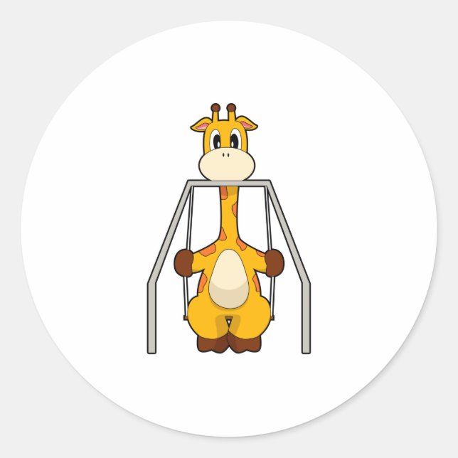 Giraffe Swing Runder Aufkleber (Vorderseite)