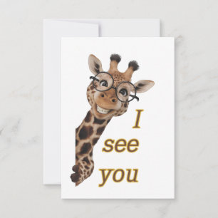 Giraffe.Text.Ich sehe dich Dankeskarte