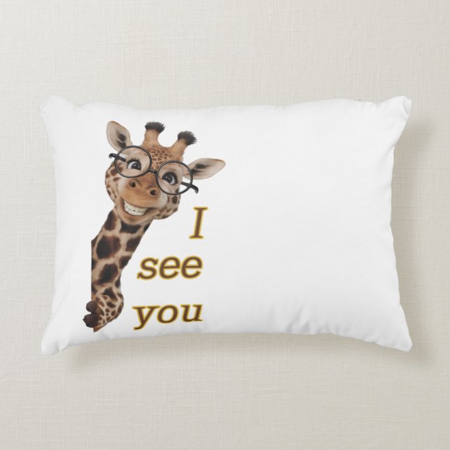 Giraffe.Text.Ich sehe dich Dekokissen (Vorderseite)