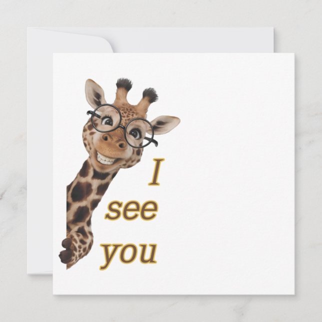 Giraffe.Text.Ich sehe dich Karte (Vorderseite)