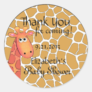 Giraffe Theme-Baby-Dusche Runder Aufkleber