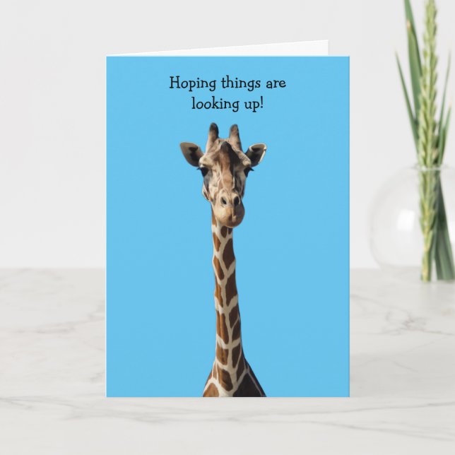 Giraffe Thinking Your Note Card Karte (Vorderseite)