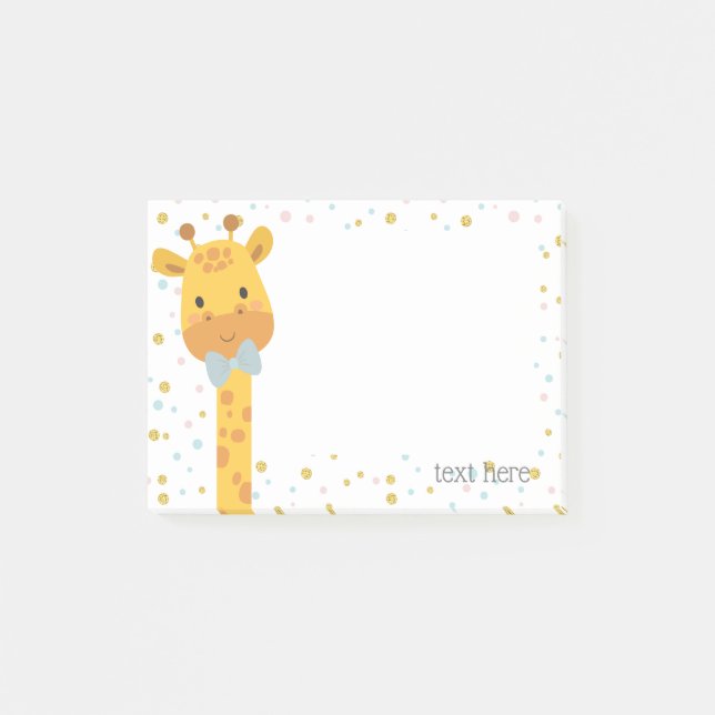 Giraffe, Tierdarstellung Post-it Klebezettel (Vorderseite)