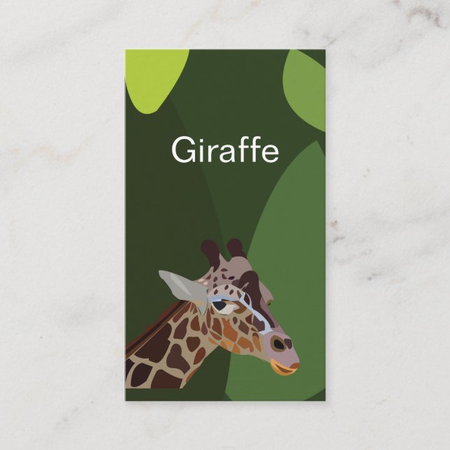 Giraffe Tierdarstellung Visitenkarte (Vorderseite)