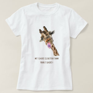 Giraffe Tongue Out Funny T - Shirt - Benutzerdefin