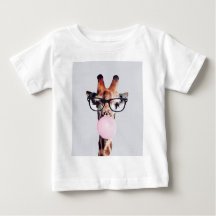 Giraffe Tragend Brillen Blasen Pink Bubble gum