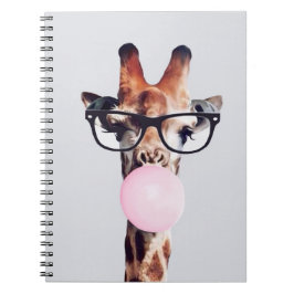 Giraffe Tragend Brillen Blasen Pink Bubble gum Notizblock