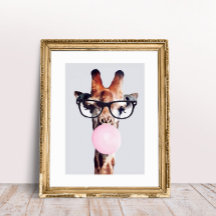 GIRAFFE TRAING GLASSES BLUTEN EIN PINKBUBBLE GUM