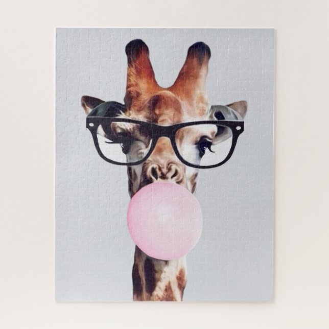GIRAFFE TRAINGGASEN, DIE EIN PINKBUBBLEGUM BLÖTEN (Vertikal)