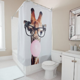 GIRAFFE TRAINGGASEN, DIE EIN PINKBUBBLEGUM BLÖTEN DUSCHVORHANG