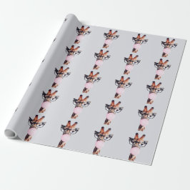 GIRAFFE TRAINGGASEN, DIE EIN PINKBUBBLEGUM BLÖTEN GESCHENKPAPIER