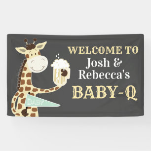 Giraffe-Trink-Bier Baby-Q Co-ed Baby-Dusche Banner