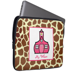 Giraffe u. rosa Elektronik-Tasche für Lehrer Laptopschutzhülle