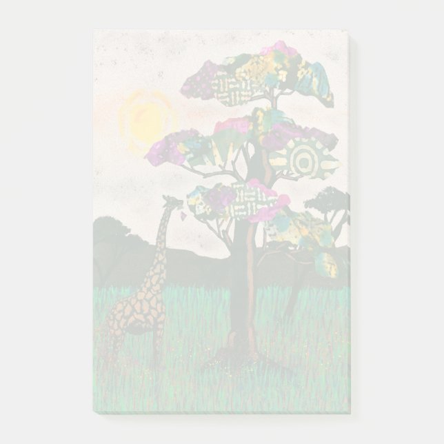 Giraffe über die Flugzeuge Afrikas Post-it Klebezettel (Vorderseite)