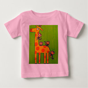 Giraffe und Affen Baby T-shirt