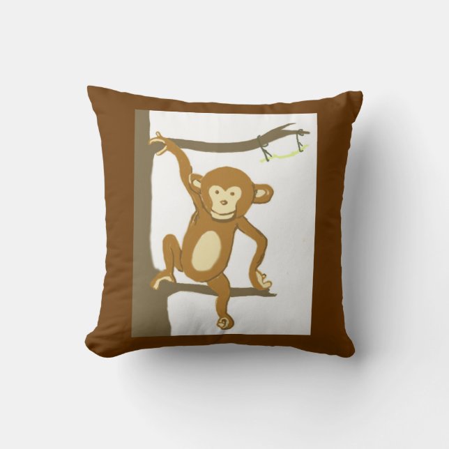 Giraffe und Affenamerikanisches MoJo-Pillow Kissen (Vorderseite)
