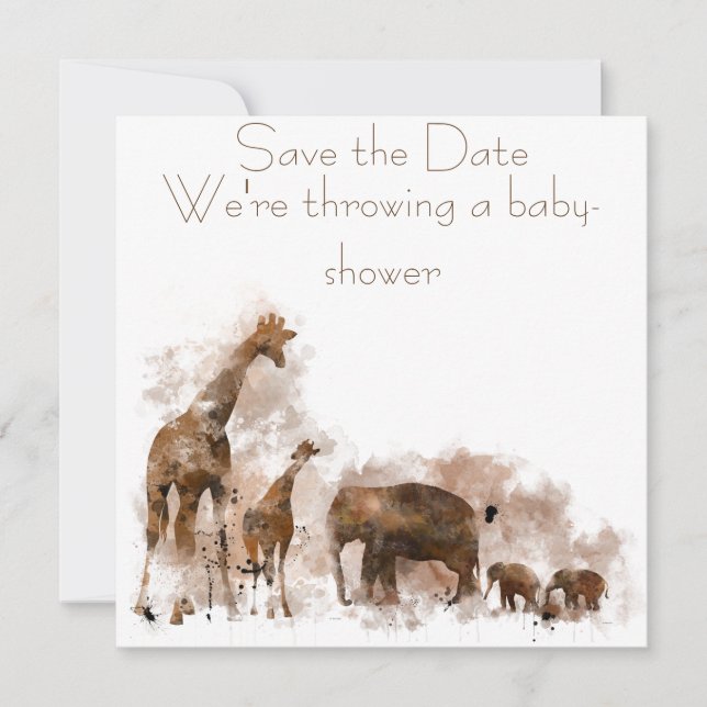 GIRAFFE UND BABY - Einladung (Vorderseite)